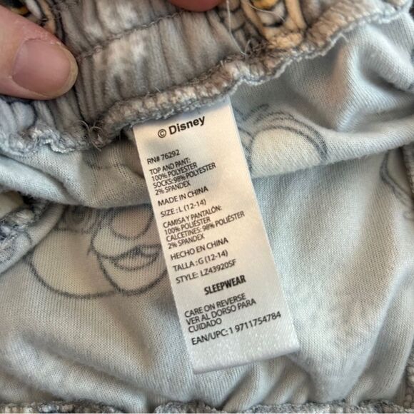 Disney Bambi Thumper Gray PJ Pajama Pants Winter Snowflake Women's L - Picture 6 of 6